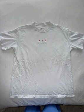 Nike White Short-Sleeve T-Shirt with Red AIR Graphic
